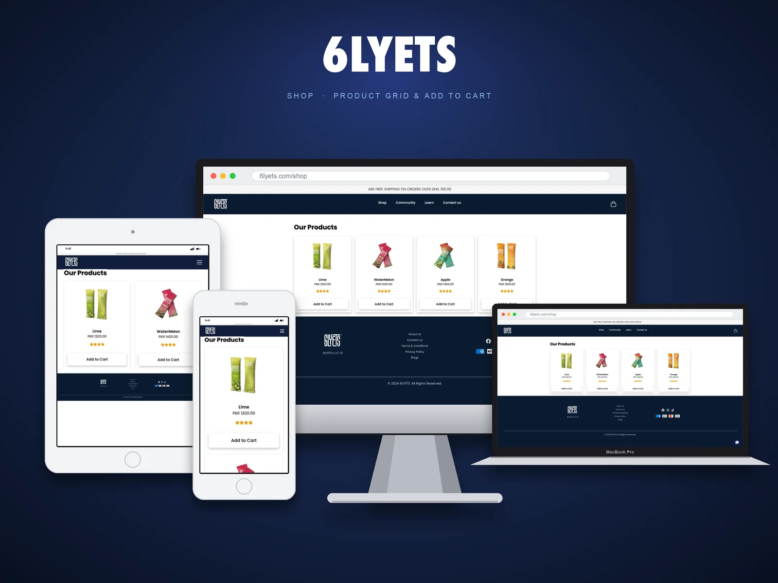 6lyets shown on device mockups