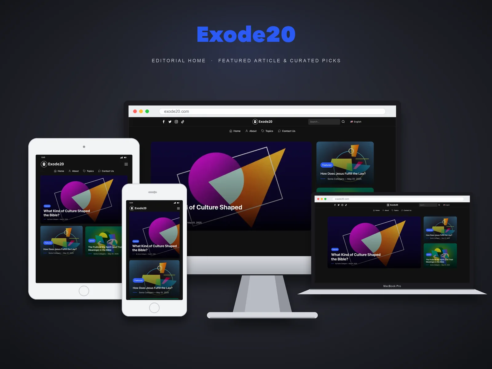 Exode20 shown on device mockups