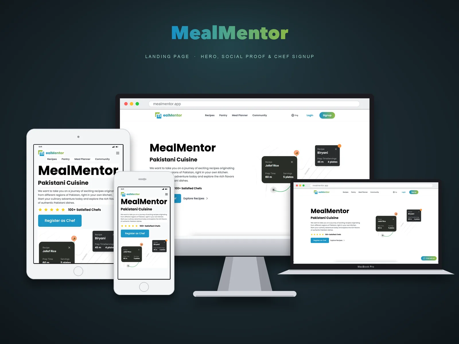 MealMentor shown on device mockups