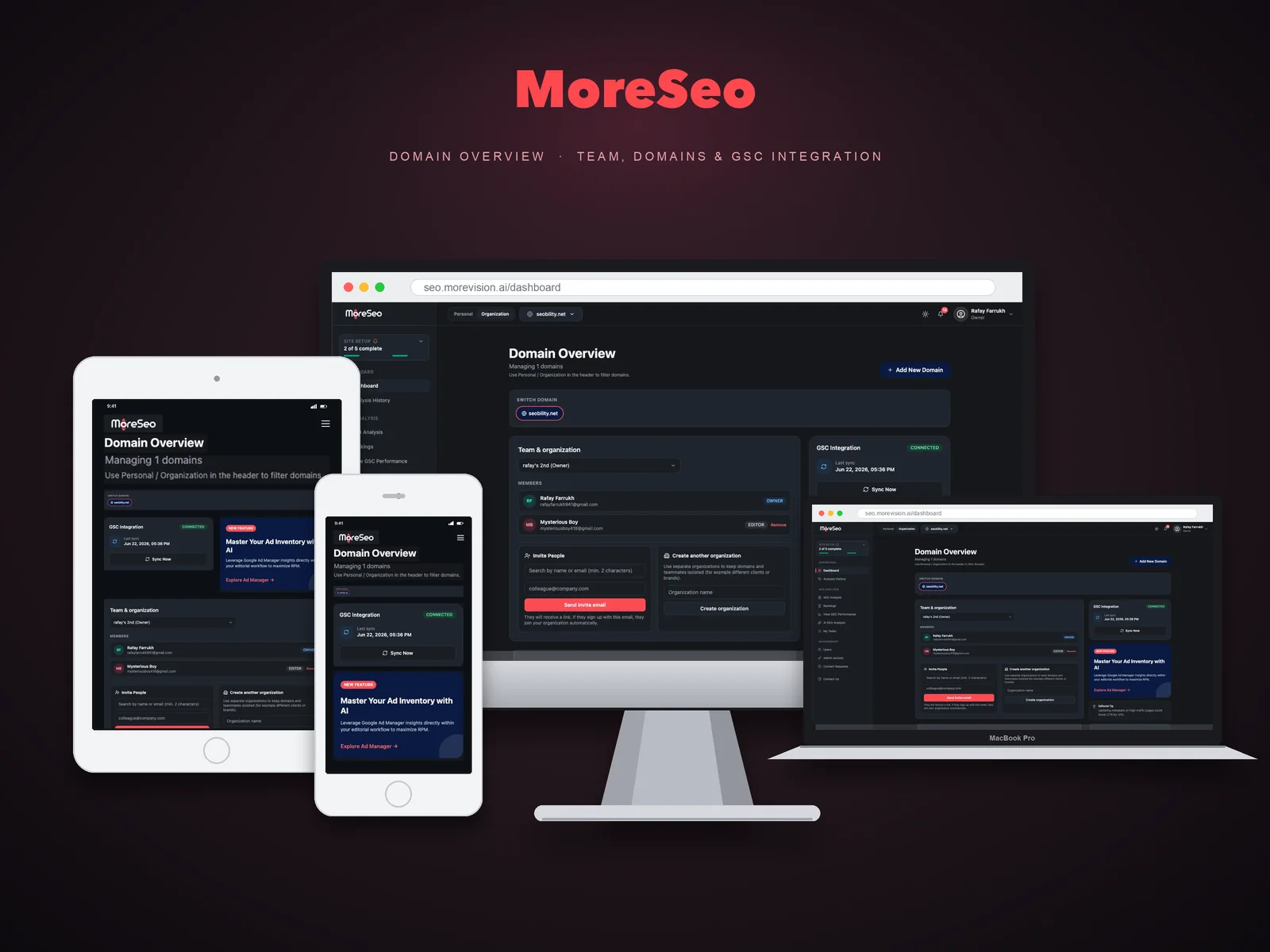 More SEO shown on device mockups