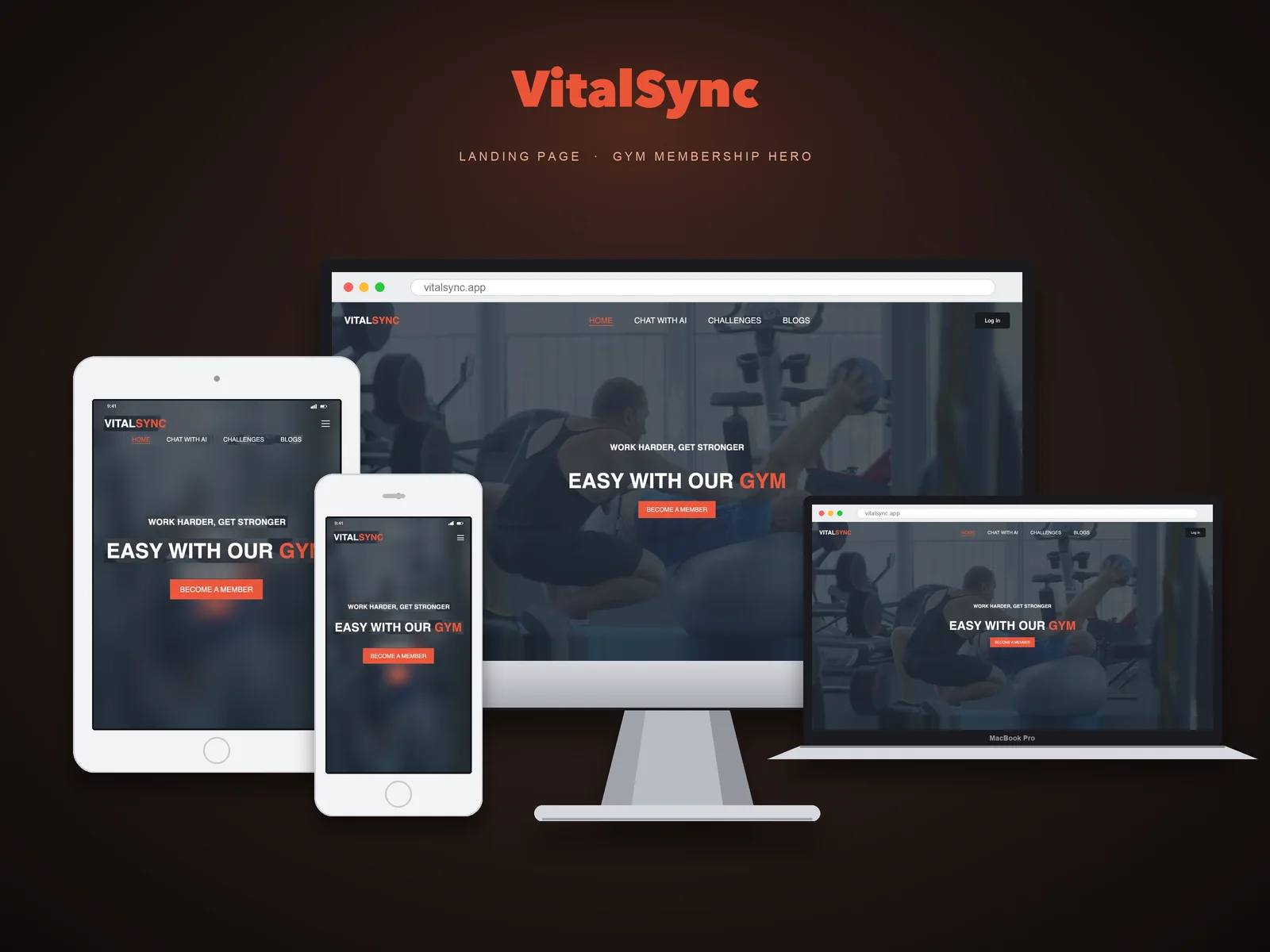 VitalSync shown on device mockups